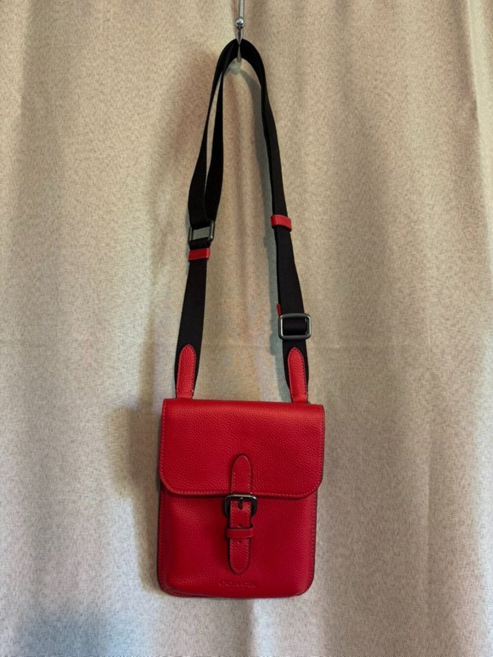 Coach Red Leather "Mini-Messenger" bag